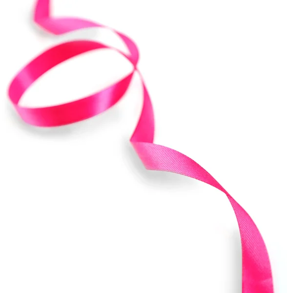 Pink curly ribbon isolated on white — Stock Photo, Image