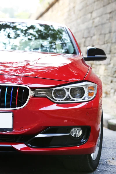 Red car, outdoors — Stock Photo, Image