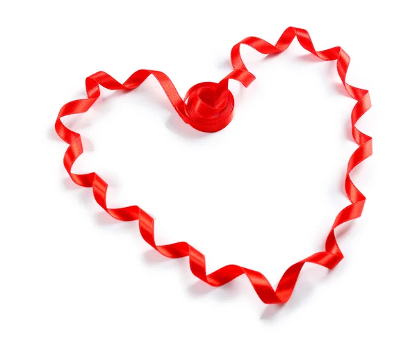 Red heart ribbon — Stock Photo, Image