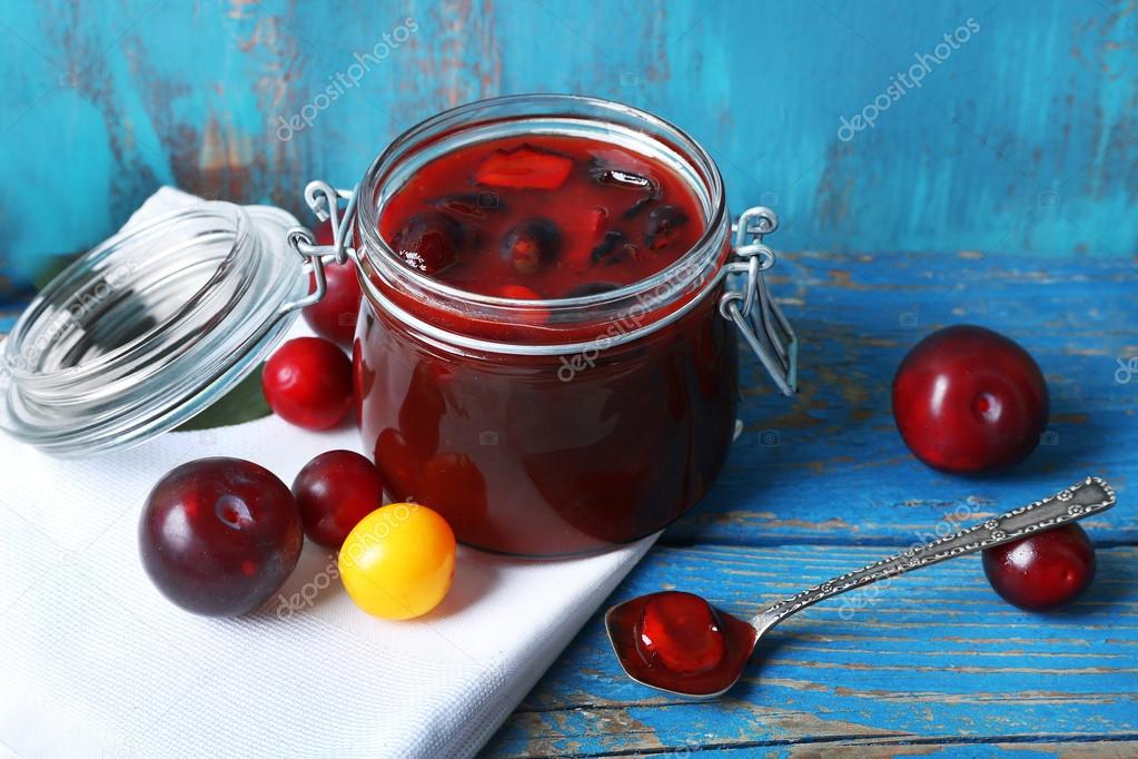 Tasty homemade plum jam