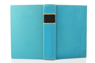Mavi üzerine beyaz izole kitap