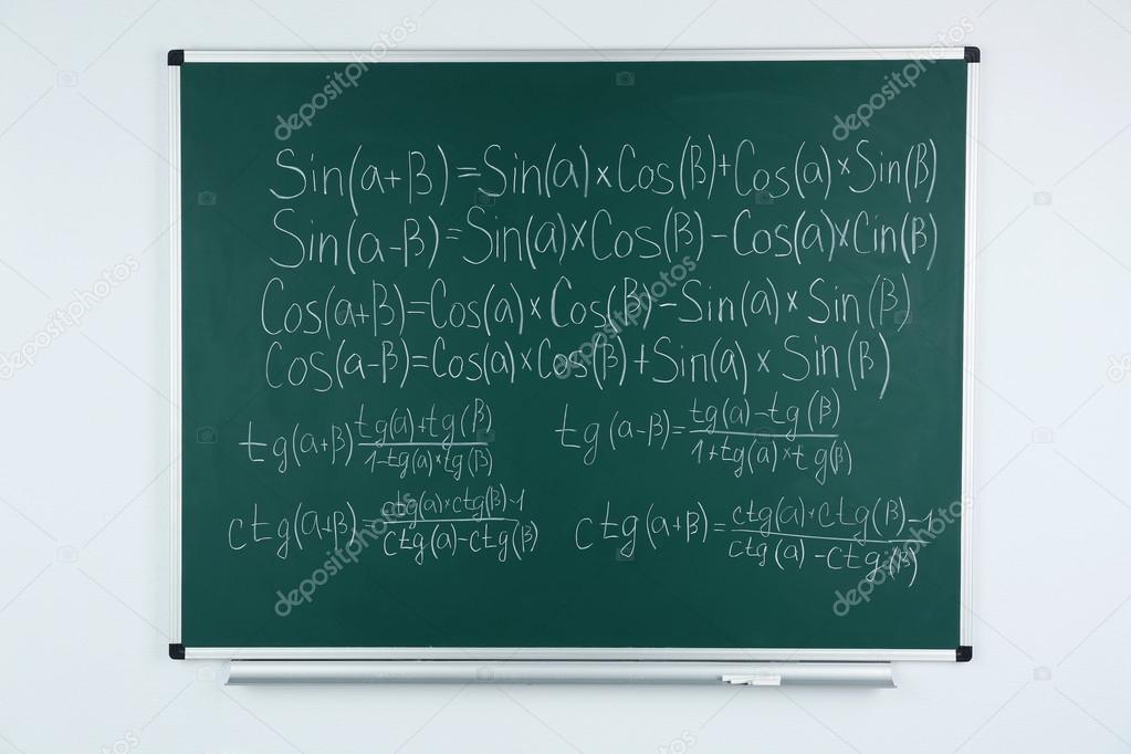 Math formulas on blackboard 