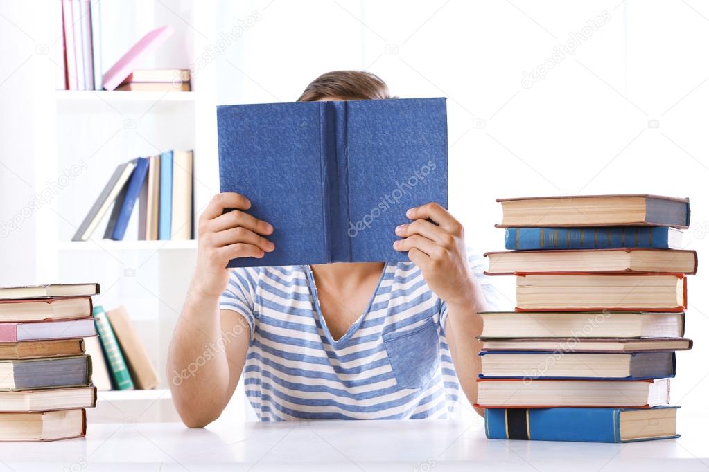 Young man with book