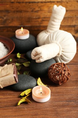 güzel spa kompozisyon masada yakın çekim