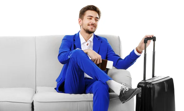 Business man with suitcase — Stock Photo, Image