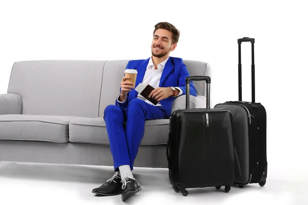 Business man with suitcase — Stock Photo, Image