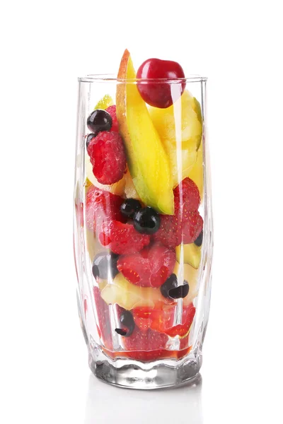 Vers fruit salade in glas — Stockfoto