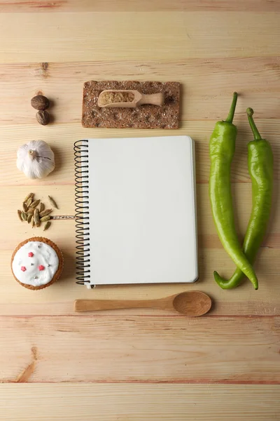 Open receptenboek — Stockfoto
