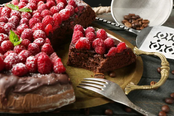 Торт с шоколадной глазурью — стоковое фото
