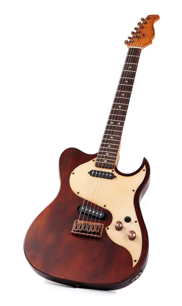 Elektrische gitaar geïsoleerd op wit — Stockfoto