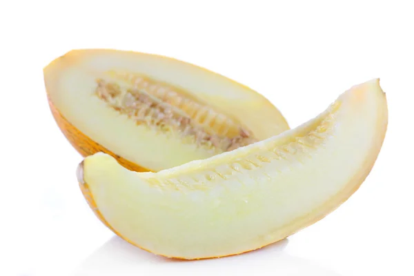 Melone fresco affettato isolato su bianco — Foto Stock