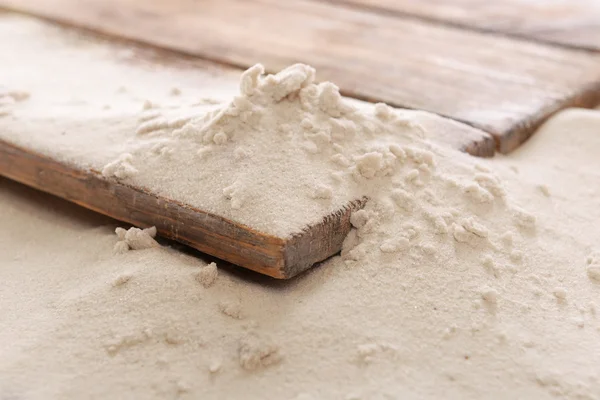 Sabbia con tavole di legno, primo piano — Foto Stock