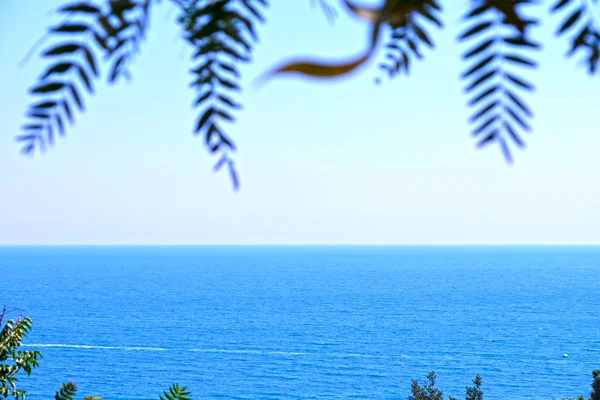 Blue sea with waves and clear blue sky — Stock Photo, Image