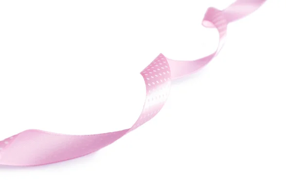 Pink ribbon isolated on white — Stock Photo, Image