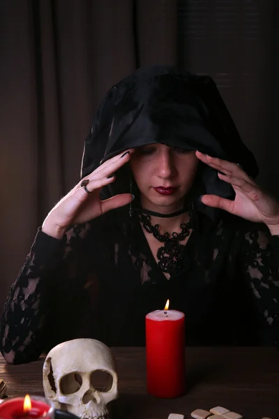 Fortune teller on dark background — Stock Photo, Image