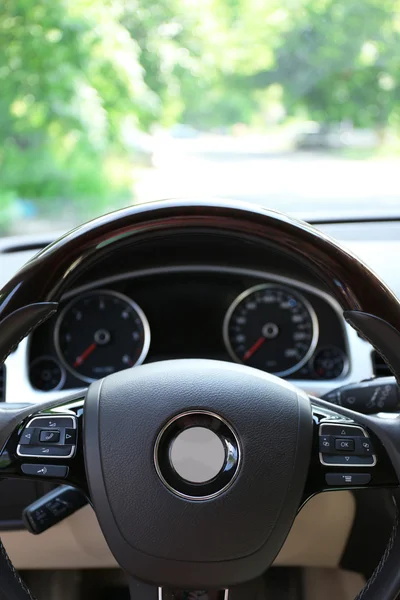 Modern car illuminated dashboard — Stock Photo, Image