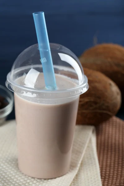 Πλαστικό φλιτζάνι milkshake — Φωτογραφία Αρχείου
