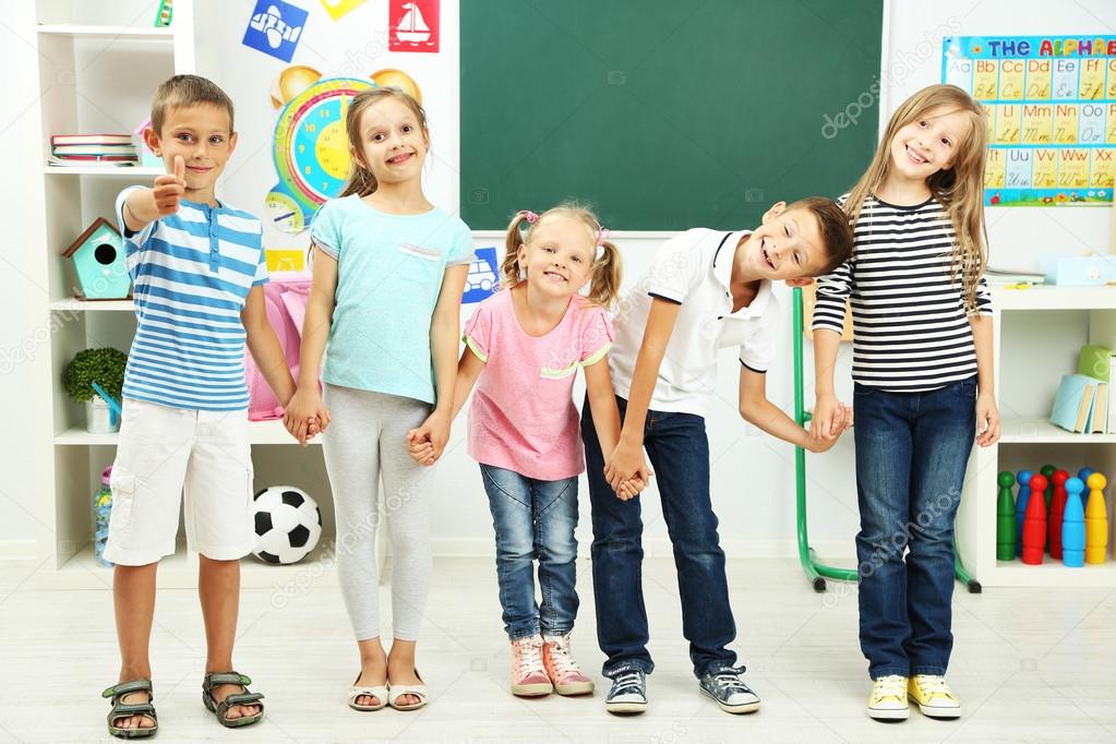 Portrait of happy classmates 