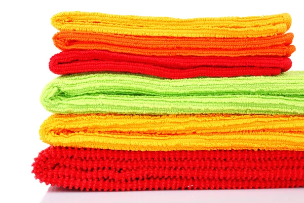 Colorful towels isolated on white — Stock Photo, Image