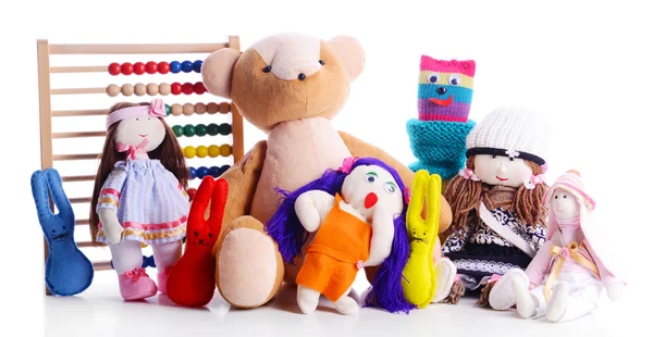 Pilha de brinquedos isolados em branco — Fotografia de Stock