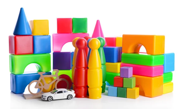 Hög med leksaker isolerad på vit — Stockfoto