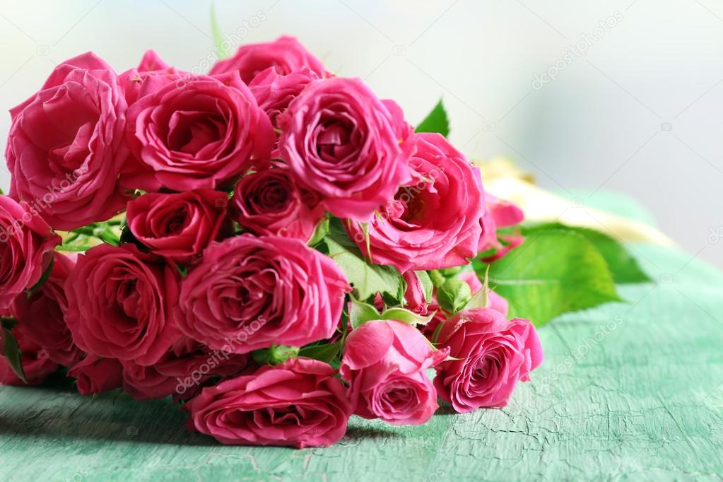 Beautiful roses on bright background