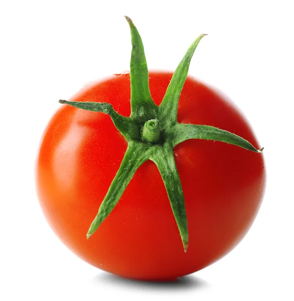Κόκκινη ντομάτα απομονωμένη σε λευκό — Φωτογραφία Αρχείου