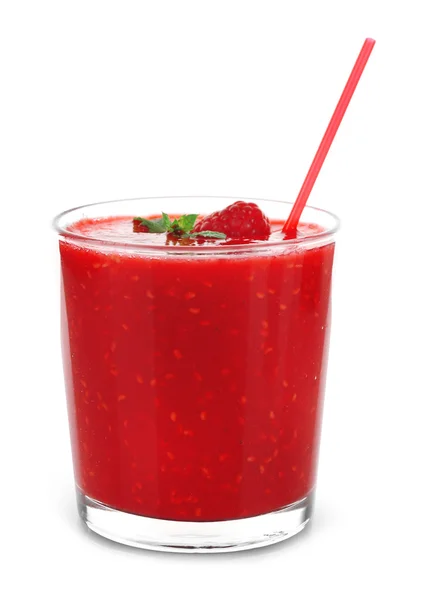 Glass of fresh raspberry cocktail — Stock Photo, Image