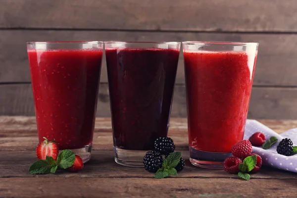 Three glasses of berry cocktails — 스톡 사진