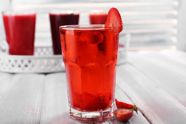 Glasses of berry cocktails — Stock Photo, Image