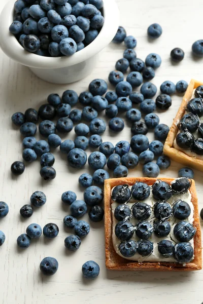 Tartes aux myrtilles fraîches gourmandes — Photo