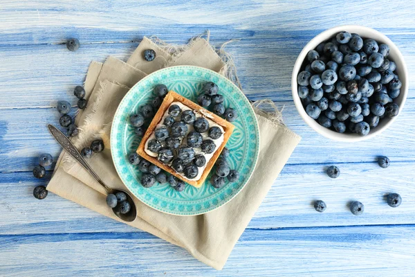 Gourmet fresh blueberry tart — Stock Photo, Image