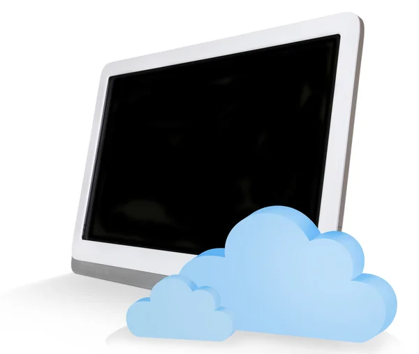 Tablet-PC mit Wolken. — Stockfoto