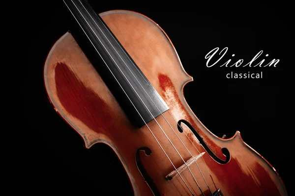 Klasické housle na tmavé — Stock fotografie