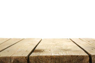 Beyaz arka plan üzerinde izole ahşap Resepsiyon