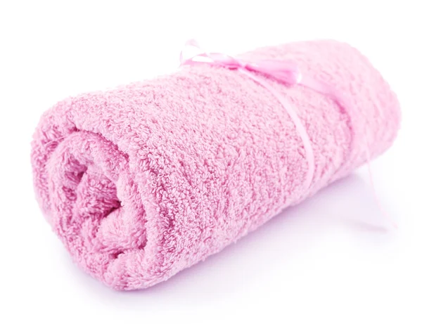 Rolled up colorful towel isolated on white — Stock Photo, Image