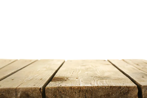 Holztisch isoliert auf weißem Hintergrund — Stockfoto