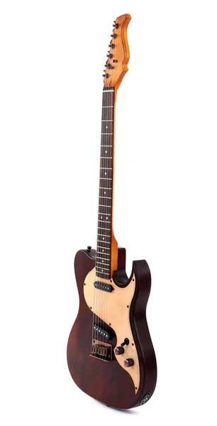 ホワイトで絶縁されたエレキギター — ストック写真