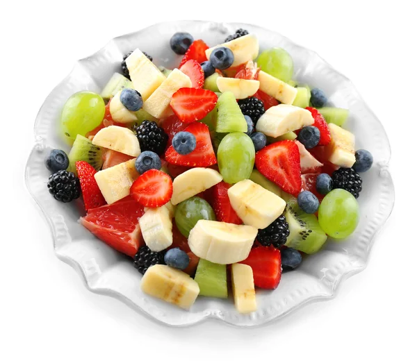 Fresh fruit salad, isolated on white — Stock Photo, Image