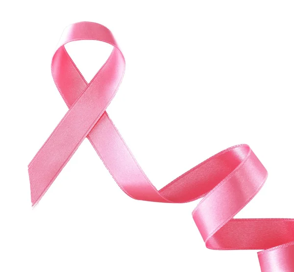 Pink ribbon sign isolated on white — Stock Photo, Image