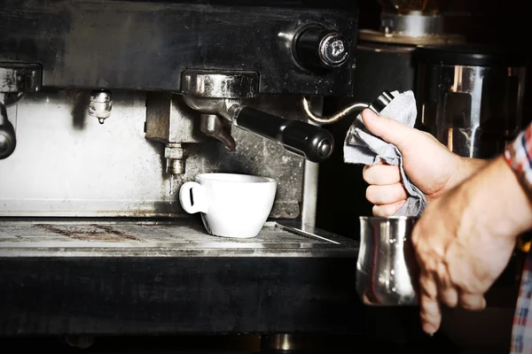 Kaffemaskin, närbild — Stockfoto