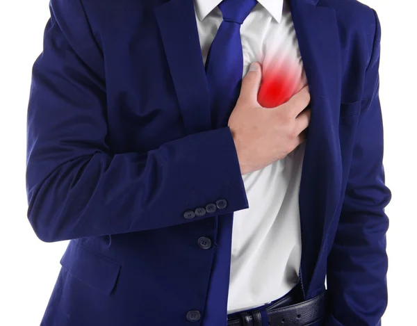 Man having chest pain - heart attack — Stock Photo, Image