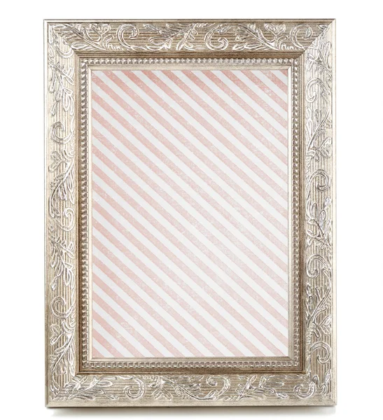 Старая рамка с полосатым полотном изолирована на белом — стоковое фото