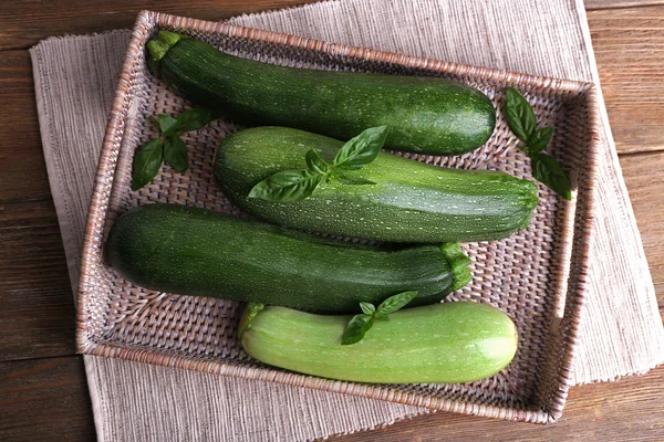 Zucchini with squash and basil — Stock Photo, Image