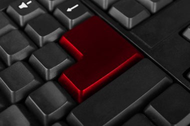 Laptop klavye ile renk düğme Close-Up