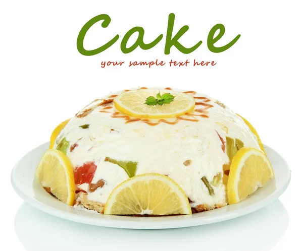 Delicious πηκτή κέικ που απομονώνονται σε λευκό — Φωτογραφία Αρχείου