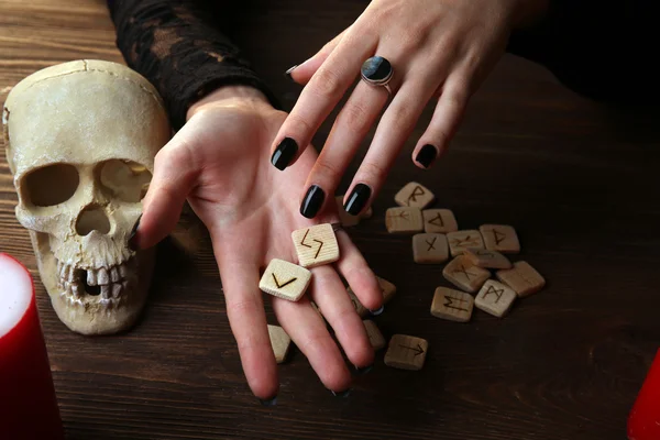 Witch - fortune teller reading fortune close up — Stock Photo, Image