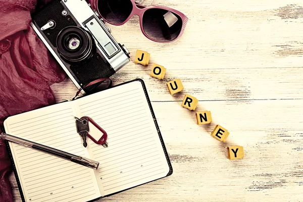 Set of tourist with word Journey — Stock Photo, Image