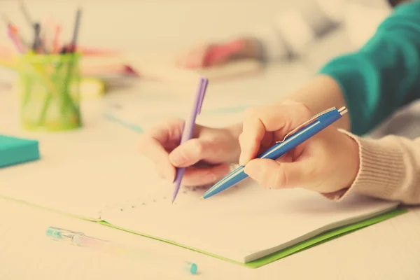 Hands of students at school — Stock Photo, Image