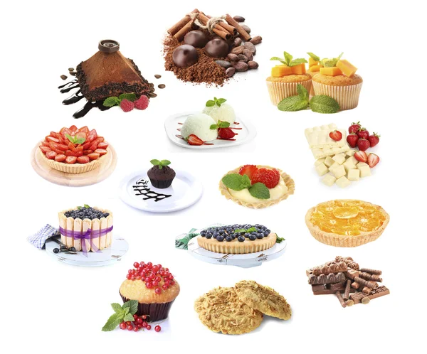 Collage of tasty desserts — Stock Photo, Image